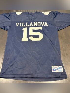 1983 Champion Villanova Wildcats #15 Navy NCAA Football Jersey Size Large